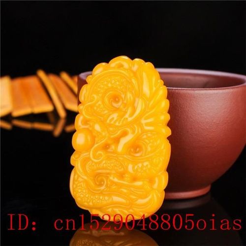 Pendentif Dragon En Jade Htian Jaune Naturel, Bijoux En Jade Chinois, Amulette Reiki Sculpte  La Main, Cadeaux Pour Femmes Et Hommes