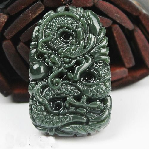 Pendentif Dragon En Jade Naturel Vritable Pour Hommes, Amulette, Cadeaux, Vrai Chinois Xinjiang Hetian, Breloques En Pierre Verte, Accessoire, Bijoux