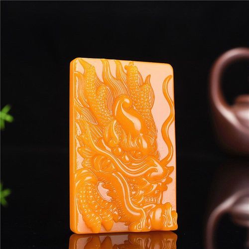 Pendentif Dragon Jade Jaune Naturel, Collier Chinois, Breloque Sculpte  La Main, Bijoux Amulette, Accessoires De Mode, Cadeaux Pour Hommes Et Femmes