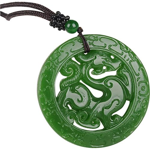 Pendentif Dragon Vert Sculpt, Pendentif Creux En Jade, Colliers Et Pendentifs Dragon Creux En Jade, Collier S Pour Femmes