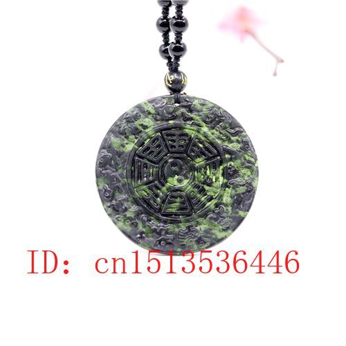 Pendentif Du Zodiaque En Jade Vert Et Noir Pour Hommes, Collier De Huit Trigrammes Sculpt  La Main, Amulette  La Mode, Cadeaux Porte-Bonheur, Chane De Pull
