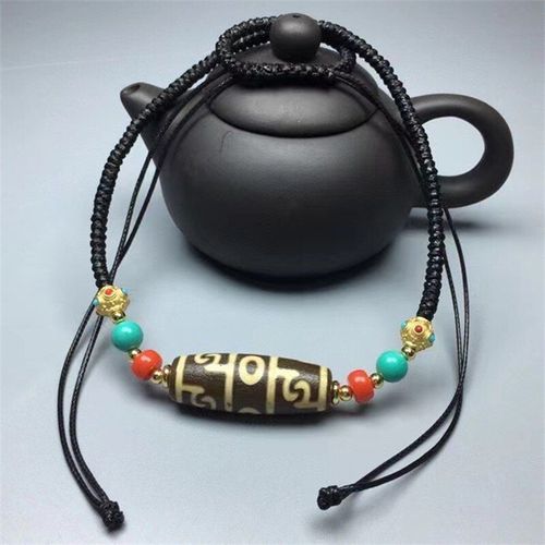 Pendentif En Agate Rglable  Trois Yeux Lotus Vieux Dzi, Naturel Sculpt  La Main, Bijoux  La Mode, Cadeaux Porte-Bonheur Pour Hommes Et Femmes, Offre Spciale