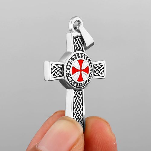 Pendentif En Croix En Acier Inoxydable 316l Pour Hommes, Pendentif En Caoutchouc Rouge Et Blanc, Collier Rtro, Croix, Bijoux  La Mode, Vente En Gros