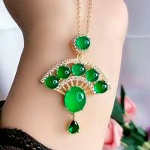 Pendentif En ventail De Jade Vert Naturel Pour Femmes, Collier, Vritable Pierre De Jades Certifie, Breloques Chrysoprase, Bijoux, Amulette Calcdoine, Cadeaux