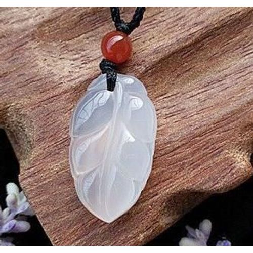 Pendentif En Feuille De Jade Vert Naturel Authentique Pour Femmes, Breloques En Calcdoine, Bijoux En Pierre De Jades Certifie Blanche, Amulette,  La Mode, Cadeaux