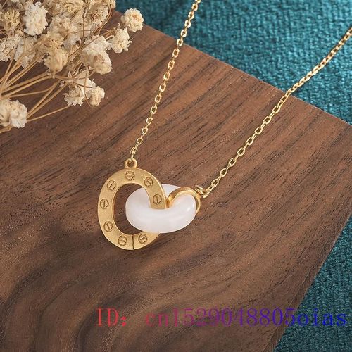 Pendentif En Forme De Beignet Pour Femmes, Collier En Agate Blanche, Pierre Prcieuse Calcdoine, Zircon, Cristal Naturel, Argent 925, Cadeau Chinois