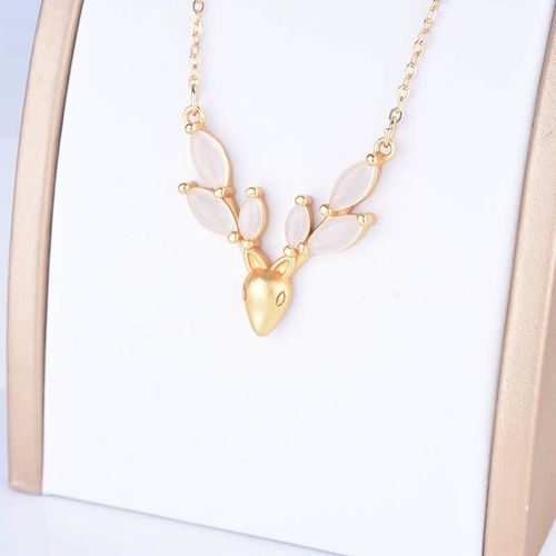 Pendentif En Forme De Cerf Jade Blanc Naturel, Collier En Argent 925, Calcdoine, Breloque Sculpte Chinoise, Bijoux En Agate, Amulette  La Mode, Cadeaux Pour Femmes, 1 Pice