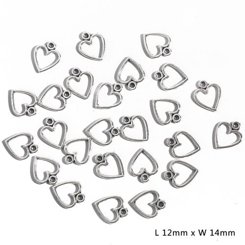 Pendentif En Forme De C?ur En Rhodium Tibtain, Pendentif En Perles D'espacement, Rtro Tibtain, 50pcs, Fabrication Bracelet  Bricoler Soi Mme, Pendentif Breloques, 10 Bijoux  Bricoler Soi Mme