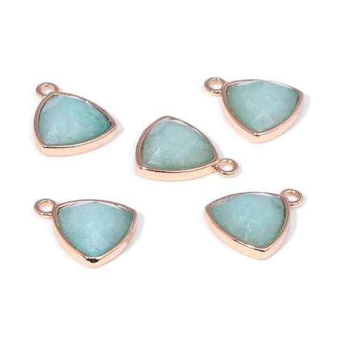 Pendentif En Forme De Triangle En Pierre Naturelle Pour Femmes, Breloque En Il De Tigre Jaune, Calcdoine, Amazonite, Fabrication De Bijoux  La Mode