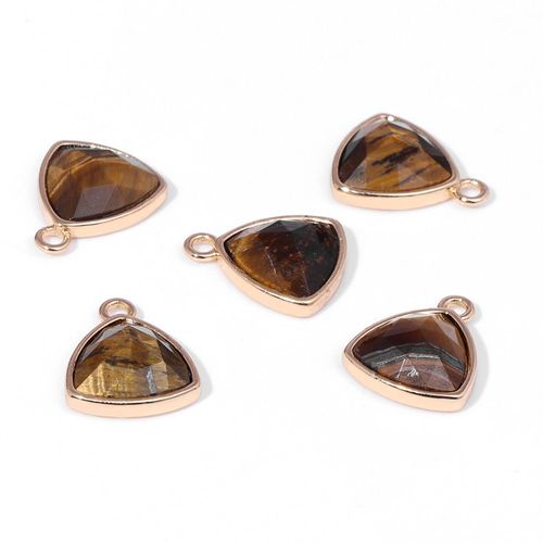 Pendentif En Forme De Triangle En Pierre Naturelle Pour Femmes, Breloque En Il De Tigre Jaune, Calcdoine, Amazonite, Fabrication De Bijoux  La Mode