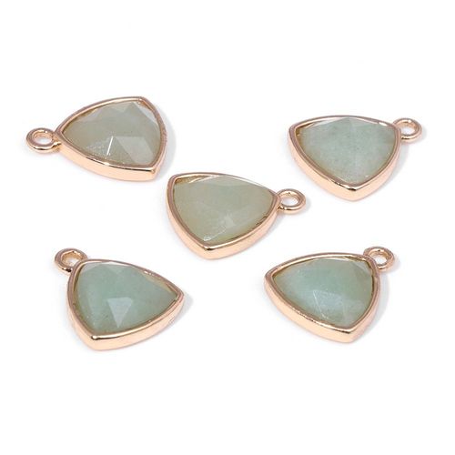 Pendentif En Forme De Triangle En Pierre Naturelle Pour Femmes, Breloque En Il De Tigre Jaune, Calcdoine, Amazonite, Fabrication De Bijoux  La Mode