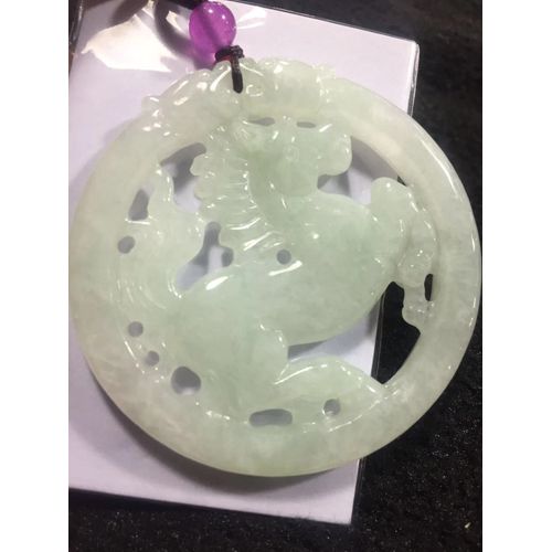 Pendentif En Jade De Forme De Cheval Sculpt  La Main, Bijou En Jade, Naturel, Collier En Jade, Jadite, Pour Hommes