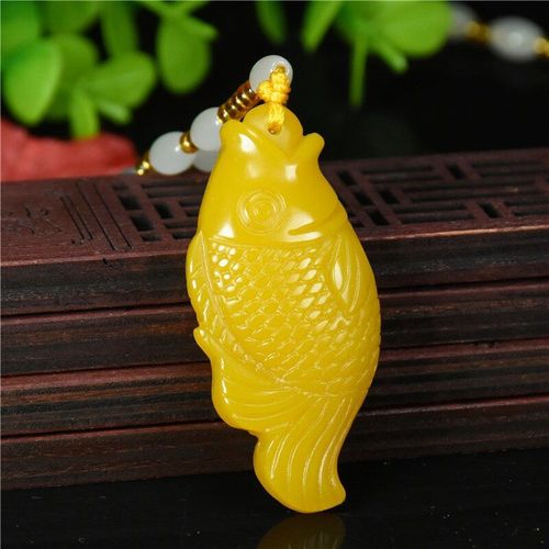 Pendentif En Jade De Poisson Sculpt  La Main Jaune, Naturel Chinois Double Face, Bijoux Boutique  La Mode, Collier Cadeau Pour Hommes Et Femmes