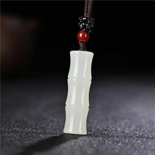Pendentif En Jade Naturel Chinois Sculpt  La Main, En Bambou,  La Mode, Bijoux Pour Hommes Et Femmes, Collier En Agate, Accessoires Cadeaux