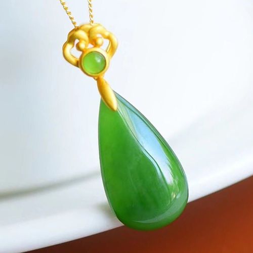 Pendentif En Jade Naturel Hotian Pour Femmes, Collier En Forme De Goutte De Jaspe, Chane De Clavicule En Argent Sterling S925, Temprament Simple Pour Femmes