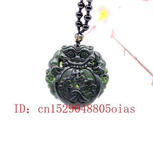 Pendentif En Jade Obsidienne Pour Femmes, Collier De Perles En Tigre Noir Et Vert Naturel, Amulette Sculpte, Cadeaux De Charme  La Mode