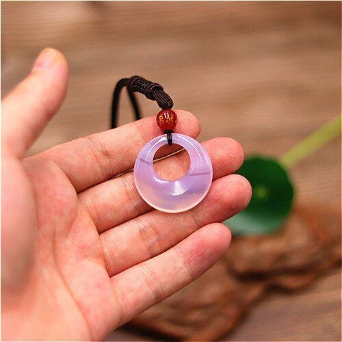 Pendentif En Jade Vert Naturel Chinois, Bouton De Bndiction, Collier En Agate, Breloque  La Mode, Bijoux Amulette Sculpte, Cadeaux Pour Femmes Et Hommes