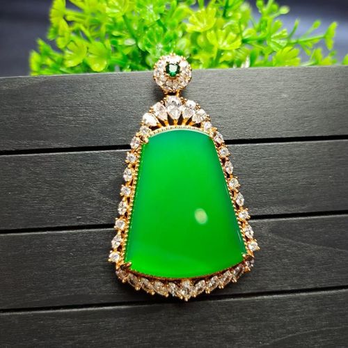 Pendentif En Jade Vert Naturel Pour Femme, Breloques, Chrysoprase, Accessoires De Bijoux, Amulette En Pierre De Jades Certifie Authentique, Cadeaux