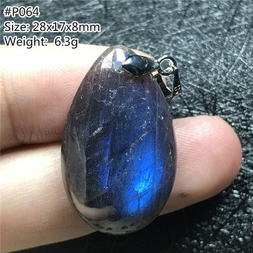Pendentif En Labradorite  Lumire Bleue Naturelle Pour Femmes Et Hommes, Goutte D'eau En Argent, Perles En Cristal De Lune, Pierre Prcieuse, Bijoux Aaaaa, 28x17x8mm