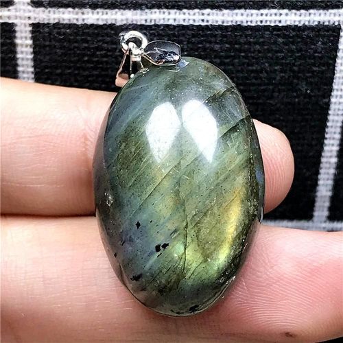 Pendentif En Labradorite Jaune Clair Naturelle, Bijoux Pour Femmes Et Hommes, Cristal 29x19x11mm, Perles En Forme D'Uf, Pierre De Lune Aaaaa