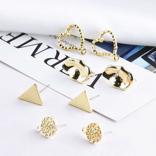 Pendentif En Or Plaqu Cuivre Incrust De Pierre Blanche, Chane De Boucles D'oreilles  Pompon, Diy, Bijoux Faits  La Main, Accessoires Matriaux