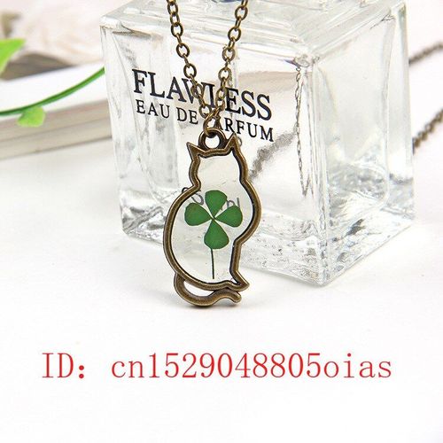 Pendentif En Pierre De Cristal Blanc Naturel En Forme De Chat, Trfle  Quatre Feuilles Sculpt  La Main, Breloque  La Mode, Bijoux Pour Hommes Et Femmes, Cadeaux Amulette