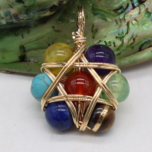 Pendentif En Pierre Naturelle En Forme De Fleur, Fil D'or, Breloques De Document Pour Bricolage, Collier, Bracelet, Boucles D'oreilles, Accessoires De Bijoux, Cadeau Excutif