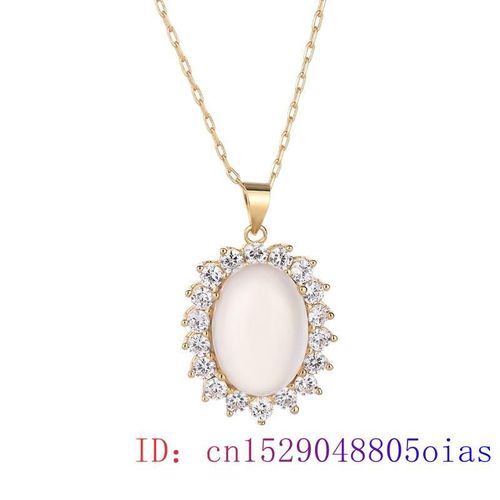 Pendentif Goutte D'eau En Jade Blanc, Calcdoine En Argent 925, Collier  Breloques En Pierre Prcieuse, Bijoux Amulette En Cristal Zircon Naturel  La Mode Pour Femmes