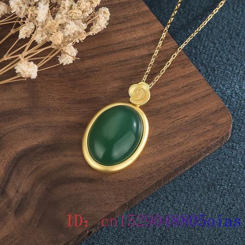 Pendentif Goutte D'eau En Jade Vert, Collier En Argent 925 En Agate, Amulette  La Mode Chinoise Pour Femmes