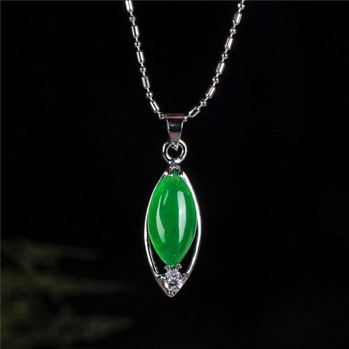 Pendentif Goutte D'eau En Jade Vert Naturel, Collier En Argent 925, Breloque Chinoise, Accessoires De Bijoux, Amulette  La Mode Pour Hommes Et Femmes, Cadeaux