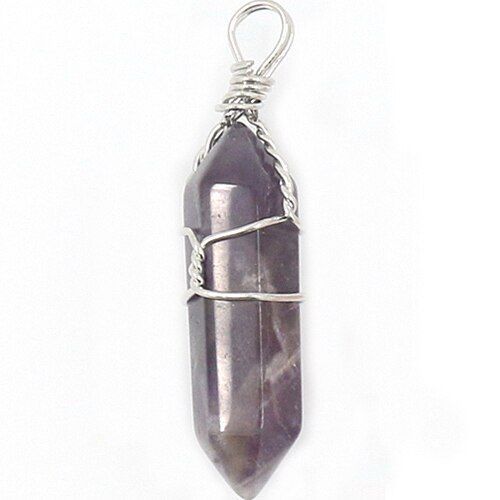 Pendentif Hexagonal En Pierre Naturelle, Fait  Bricolage Main, En Forme De Balle, Onyx Noir, Rose, Cristal, E002