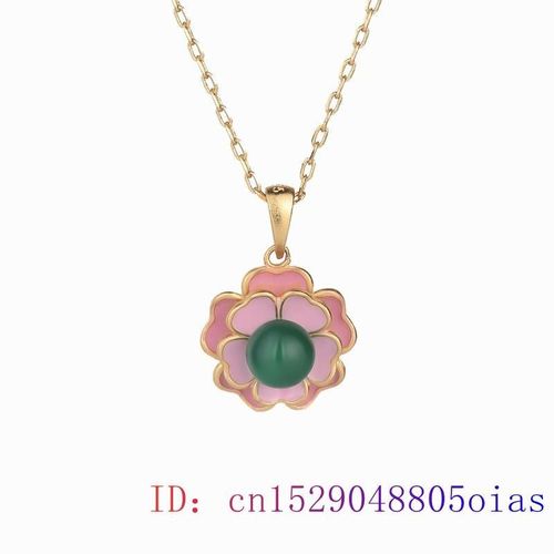 Pendentif Lotus En Jade Vert Pour Femmes, Collier Amulette, En Argent 925, Cadeaux Naturels, En Cristal Zircon,  La Mode, Bijoux Chinois, Calcdoine