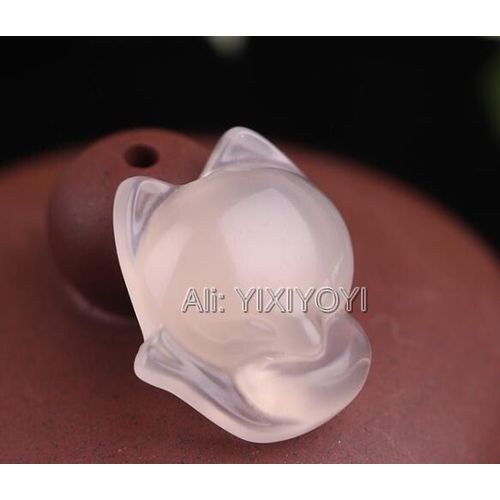 Pendentif Porte-Bonheur + Collier  Corde, 6 Pices, Artisanat Chinois, Jaune, Vert, Rose, Agate, Jade Sculpt, Mignon, Mini Renard, Bijoux Porte-Bonheur, Vente En Gros