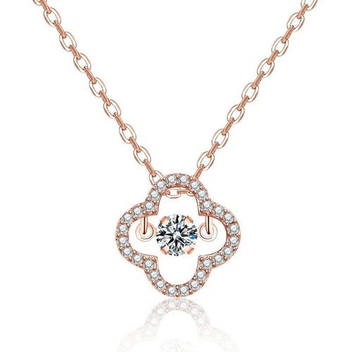 Pendentif Trfle  Quatre Feuilles En Forme De CUr Puls Pour Femmes, Collier Intelligent, Strass, Personnalit, Bijoux  La Mode