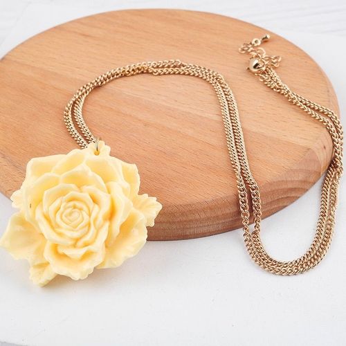 Pendentifs De Collier Rsine Fleurs Pendentif Collier Couleur Or Collier Initial Pour Les Femmes Bijoux De Mode Nouveau