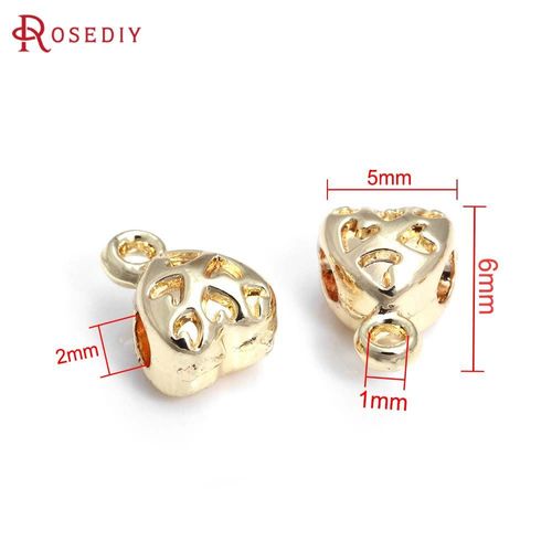 Pendentifs En Laiton De Couleur Or 18k, Avec Trou De Suspension, En Forme De Tonneau De C?ur, Connecteur De Bijoux, Fournitures De Fabrication D'accessoires