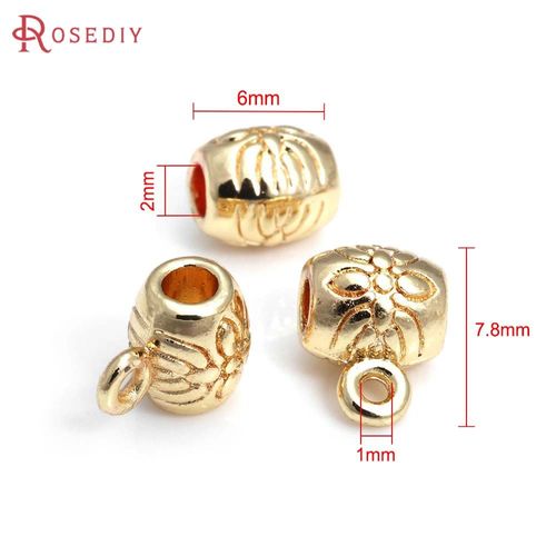 Pendentifs En Laiton De Couleur Or 18k, Avec Trou De Suspension, En Forme De Tonneau De C?ur, Connecteur De Bijoux, Fournitures De Fabrication D'accessoires