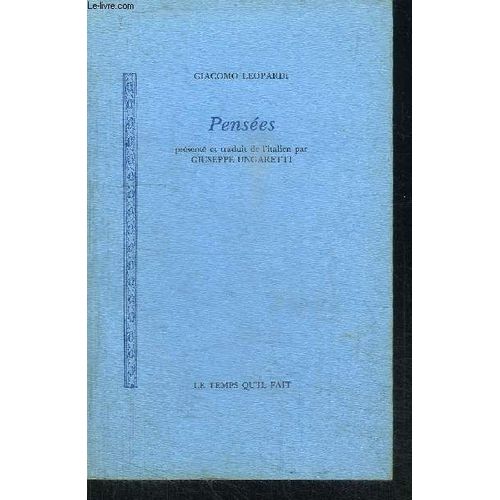 Pensees   de giacomo leopardi