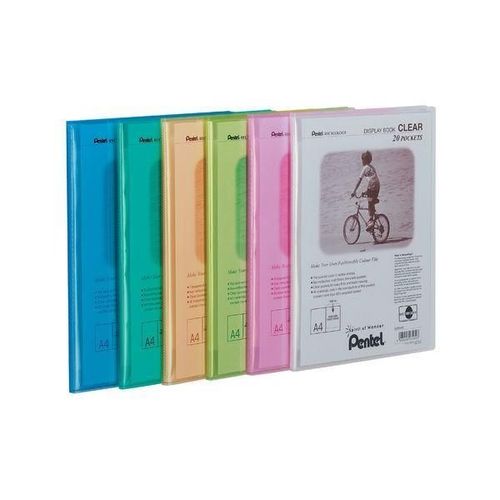Pentel Protege-Documents Clear, Format A4, Pp, 20 Pochettes,