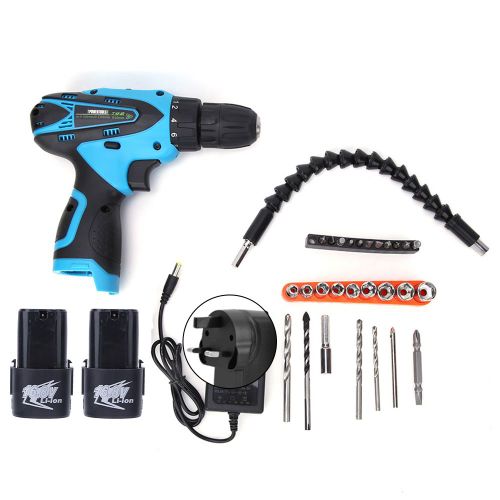 Perceuse-Visseuse Electrique Sans Fil A Double Vitesse 16,8 V, Rechargeable Au Lithium-Ion, Kit De 2 Batteries (Royaume-Uni) 100-240 V