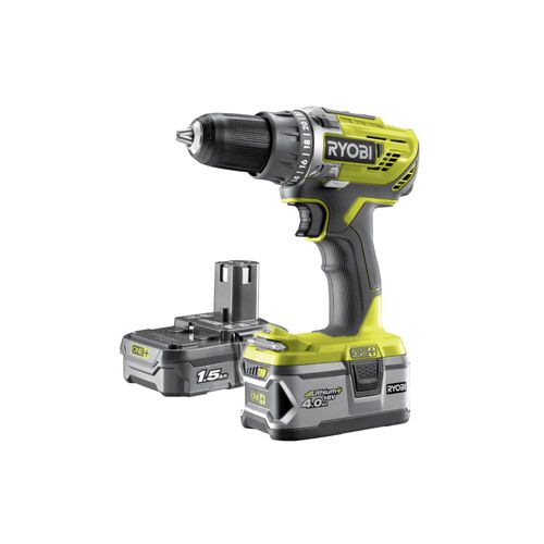 Perceuse-Visseuse 2 Vitesses Ryobi 18v Oneplus - 2 Batteries Lithiumplus 4,0 Ah Et 1,5ah - 1 Chargeur Rapide - R18dd3 - 2415bs
