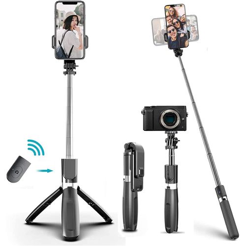 Perche Selfie Bluetooth,Trpied Mini Selfie Stick Extensible Avec Tlcommande,Perche Selfie Trpied Pour Smartphone(4-6.2 Zoll) S10 S10+ S9 S8 Etc. Et Appareil Photo Numriques(Noir)(Q58)