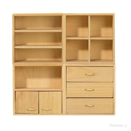 Perfeclan Armoire de rangement ? l'?chelle 1/12 d?cor en bois