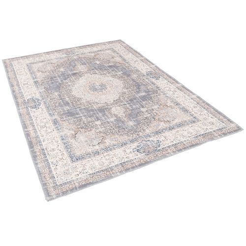 Pergamon Finesse - Tapis De Design Vintage - Orient Mdaillon Beige Gris 80x250 Cm