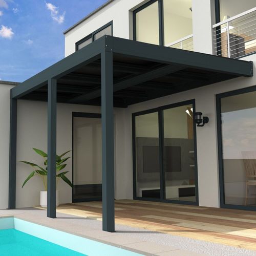 Pergola Solaire Photovoltaque Heliolite 5,778x3,543 M - Gris 4000w Chemin De Cbles Inclus
