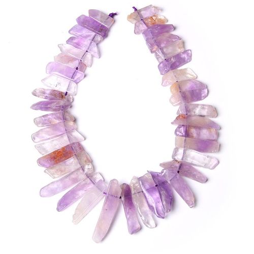 Perle De Quartz Natura Alanding Yists Point, Anciers Perc, Tranche De Dalle, Pierre Rugueuse, Perles Pour Bricolage, Collier De Bijoux Excutifs, 5-8*20-48mm, 15.5 Po