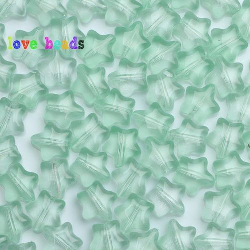 Perle De Verre Tchque Transparente En Forme D'toile Verte, En Cristal Pour Fabrication De Colliers Et Boucles D'oreilles Faits  La Main, 8x8mm