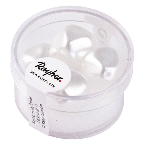 Perle Renaissance, Blanc Neige, 17 Mm , Bote 4 Pces