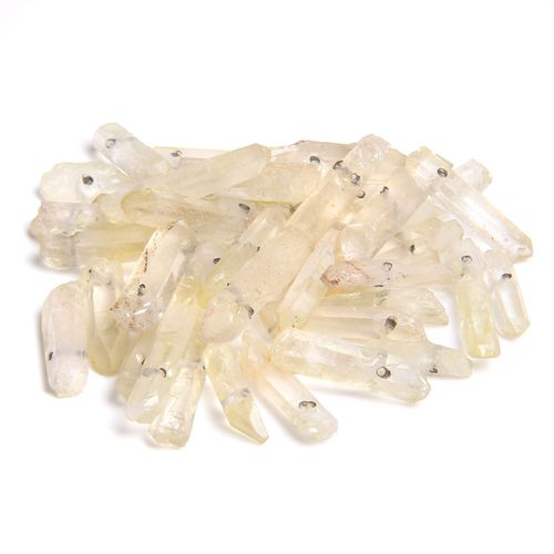 Perles  Pointe De Quartz En Cristal Bleu Naturel, Anciers Perc Sur Le Dessus, Pendentif Gradu Bricolage, 10-30 Pices, 13-30mm X 3-8mm
