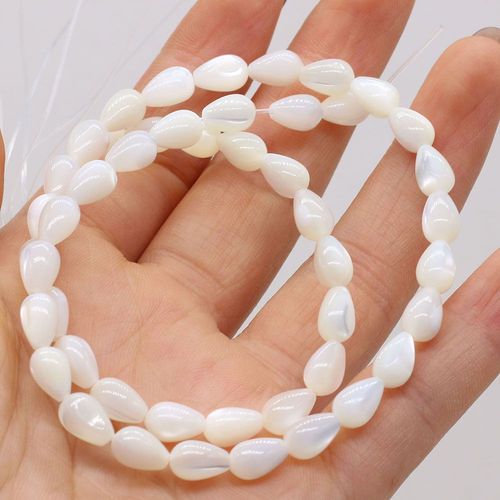 Perles D'eau Douce Naturelles En Nacre Blanche, Goutte D'eau Douce, Artisanat, Bricolage, Collier, Bracelet, Bijoux, Accessoires, Fabrication De Cadeaux